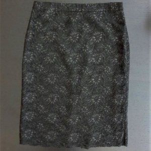 Banana Republic Lace Overlay Knee Pencil Skirt 6 8